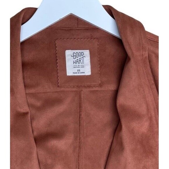 Good Hart by Matilda Jane Cordell Jacket Faux Suede Draped Lightweight Moto XS - Picture 4 of 10